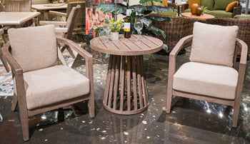 Joy Lagoon Outdoor Chairs with Cushions/Table (Set of 3)