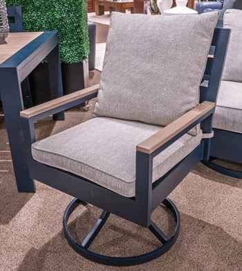 East Beach Outdoor Swivel Chair with Cushion (Set of 2)
