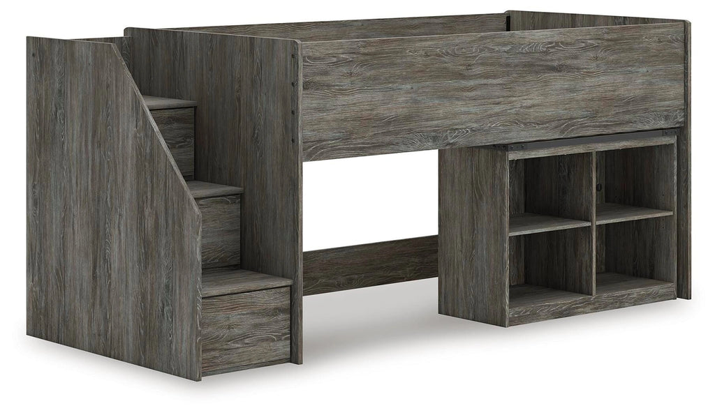 Frandern Loft Bed with Bookcase Storage