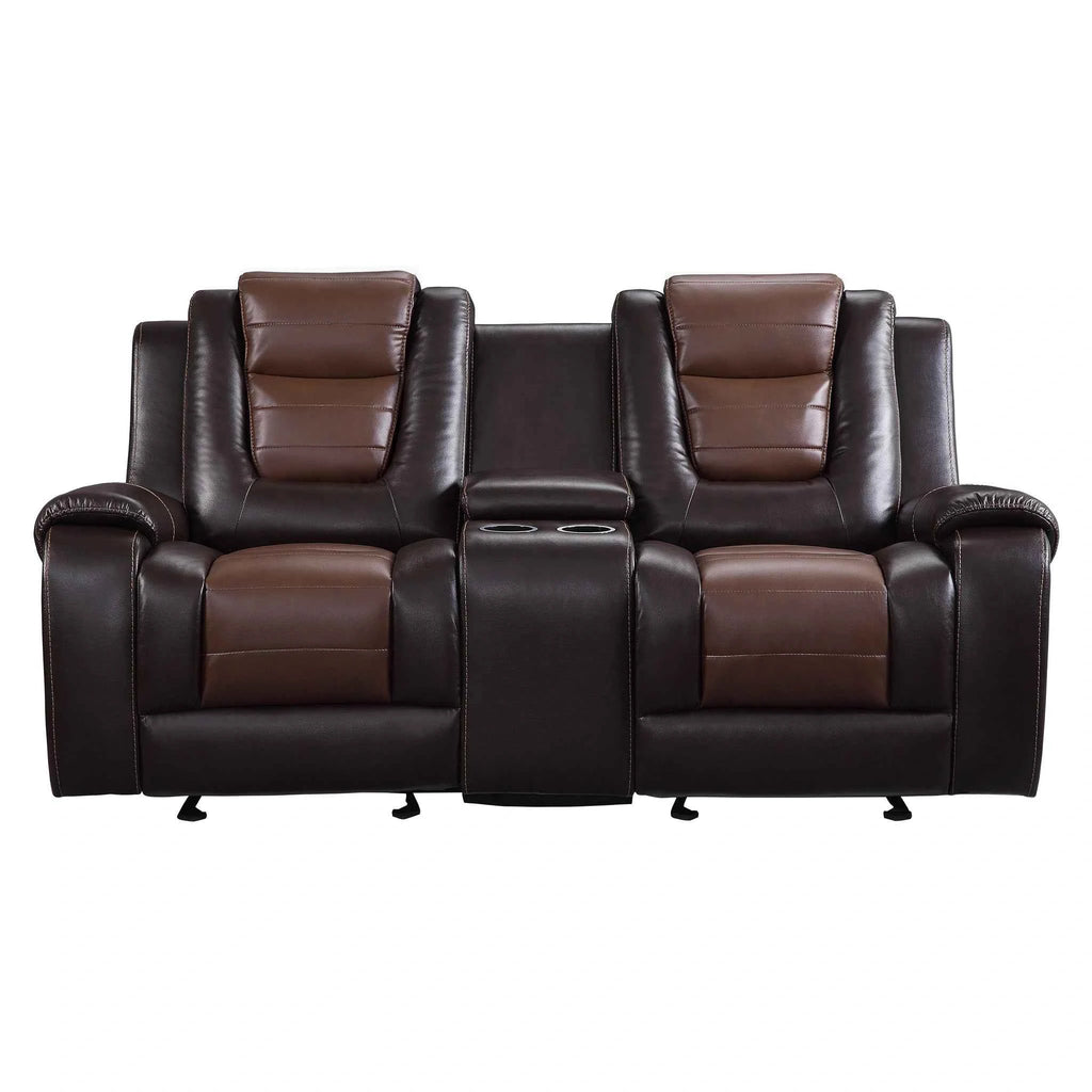 Briscoe Double Glider Reclining Love Seat with Center Console