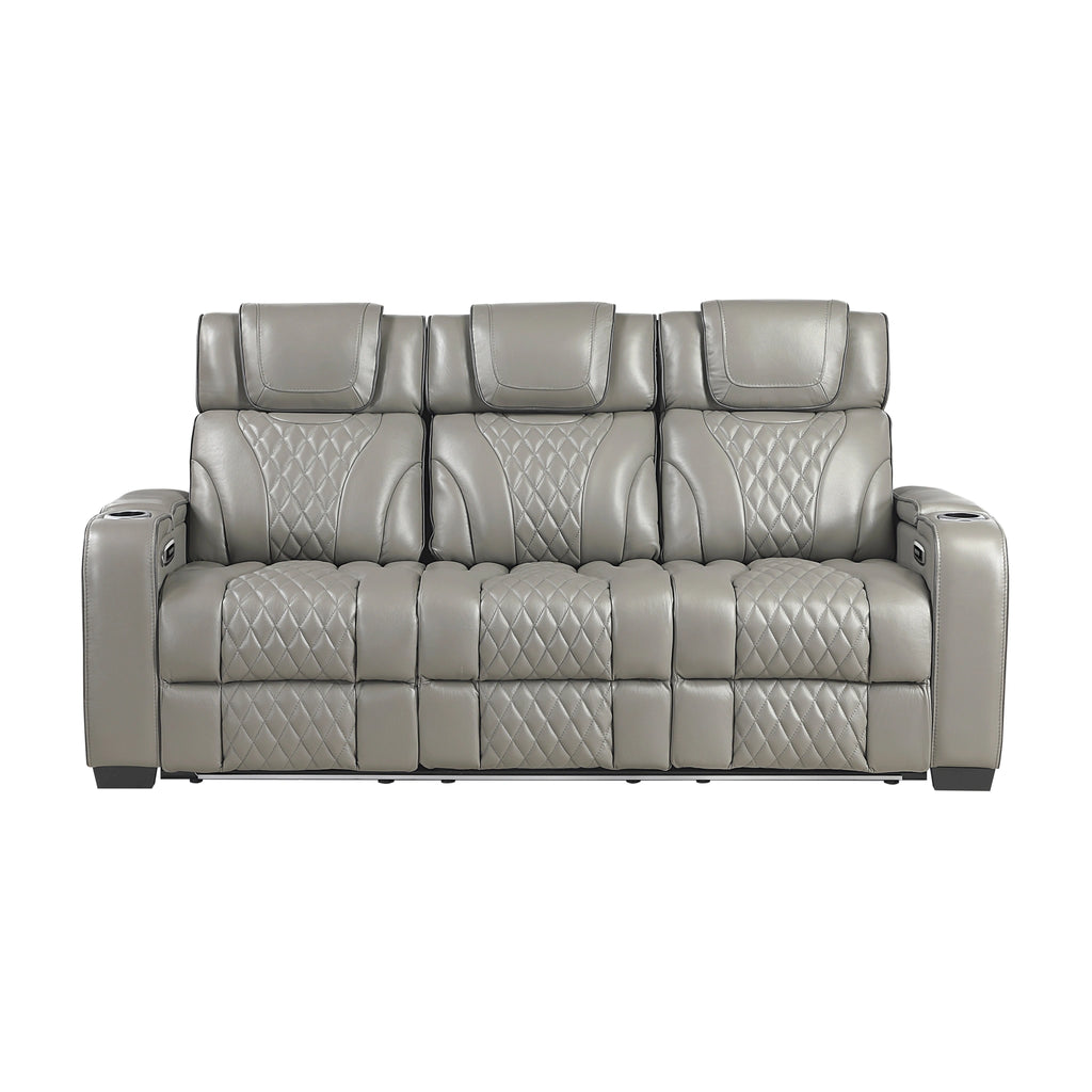 Apex Power Double Reclining Sofa With Center Drop-Down Cup Holders