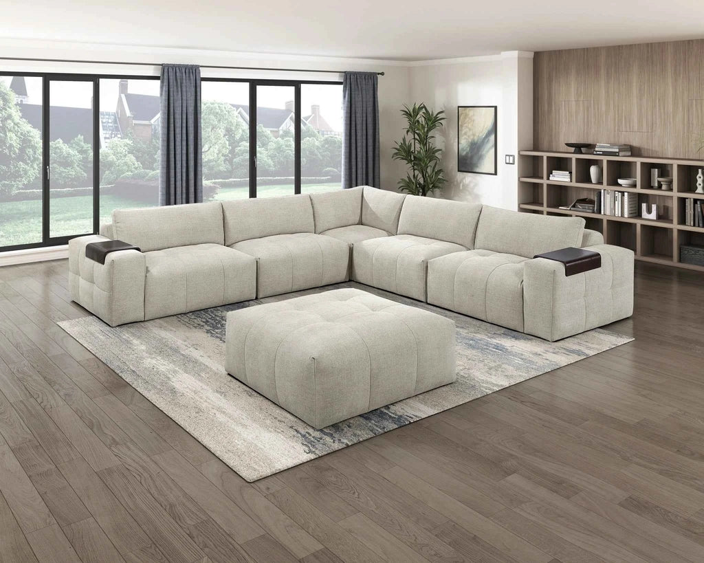Tidal Ottoman with caster