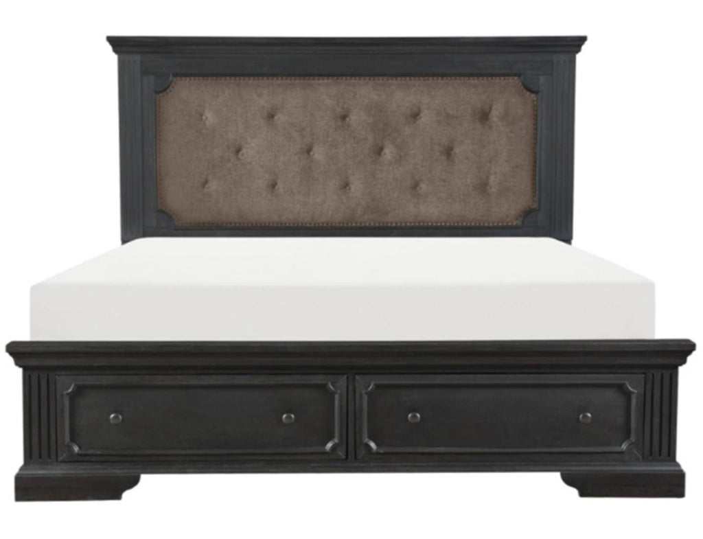 Bolingbrook King Upholstered Storage Platform Bed in Coffee 1647K-1EK*