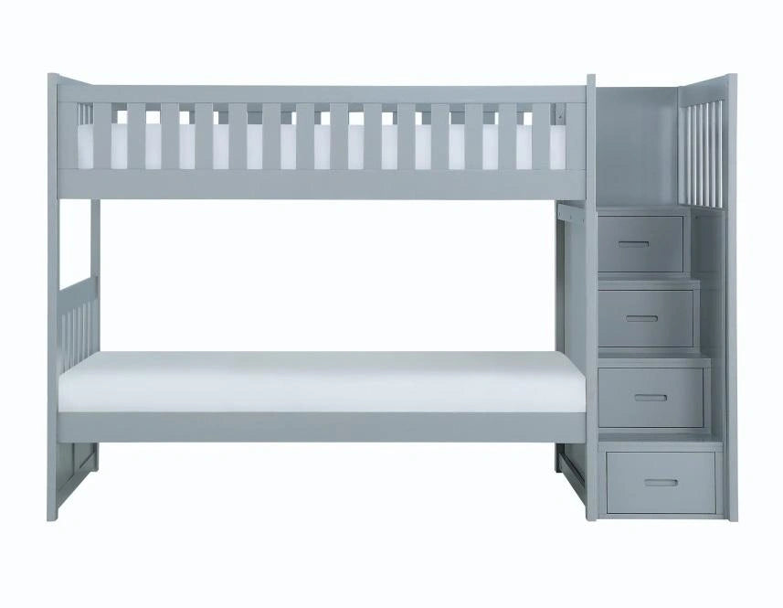 Orion Bunk Bed w/ Reversible Step Storage in Gray B2063SB-1*