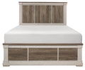 Arcadia Queen Panel Bed in White & Weathered Gray 1677-1*