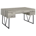 Analiese 4-drawer Writing Desk Grey Driftwood