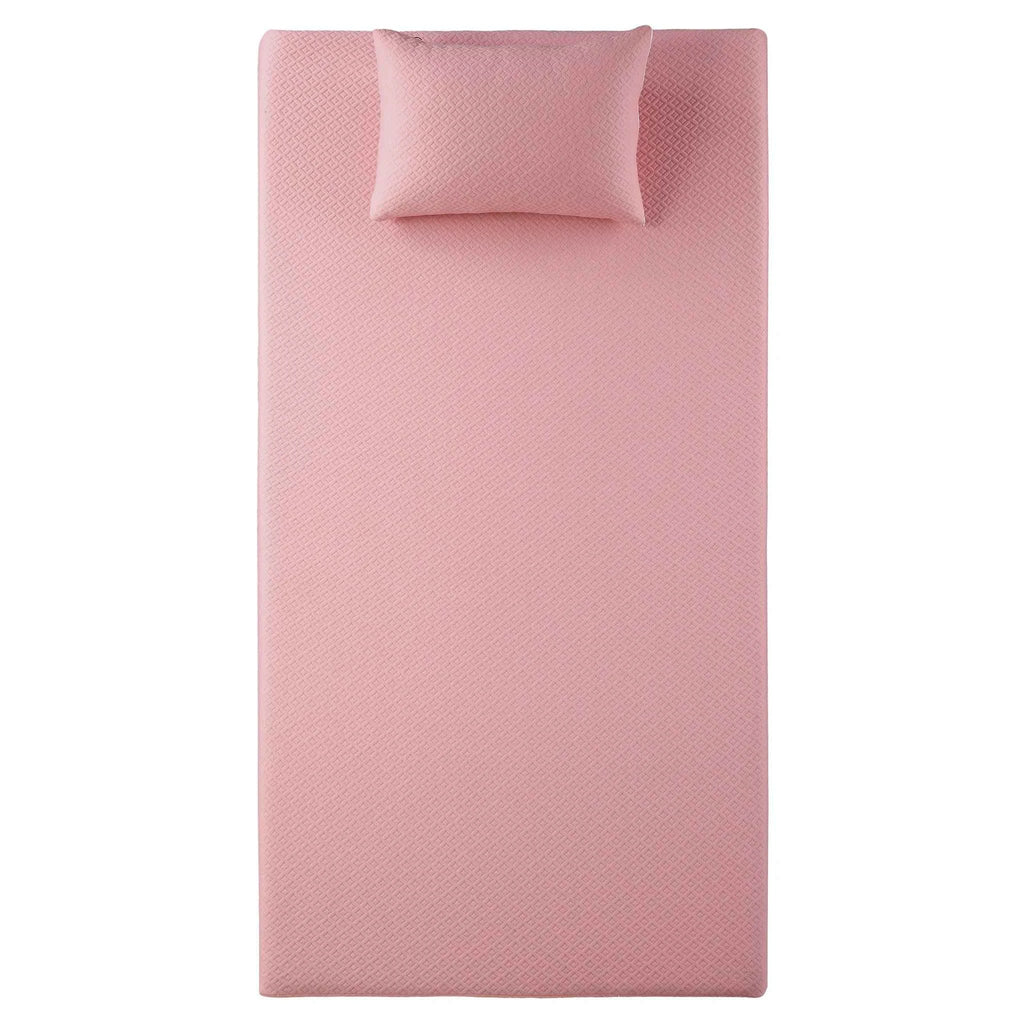 Leo 7" Pink Twin Gel-Infused Memory Foam Mattress And Pillow Set