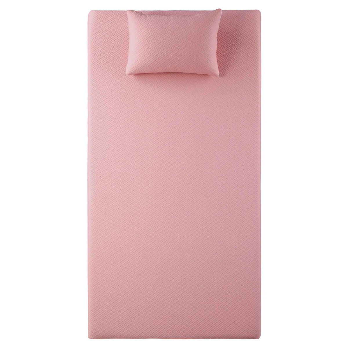 Leo 7" Pink Twin Gel-Infused Memory Foam Mattress And Pillow Set