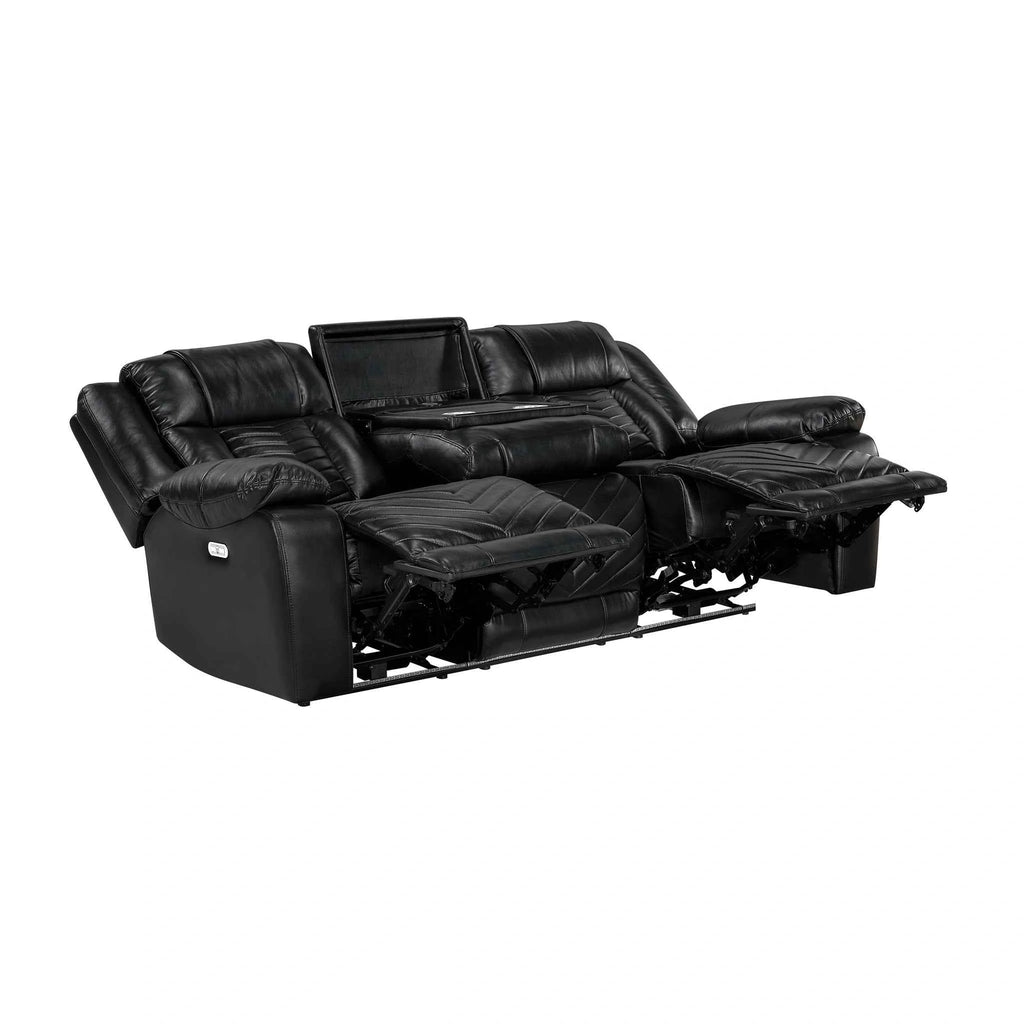 Huron Power Double Reclining Sofa With Center Drop-Down Cup Holders