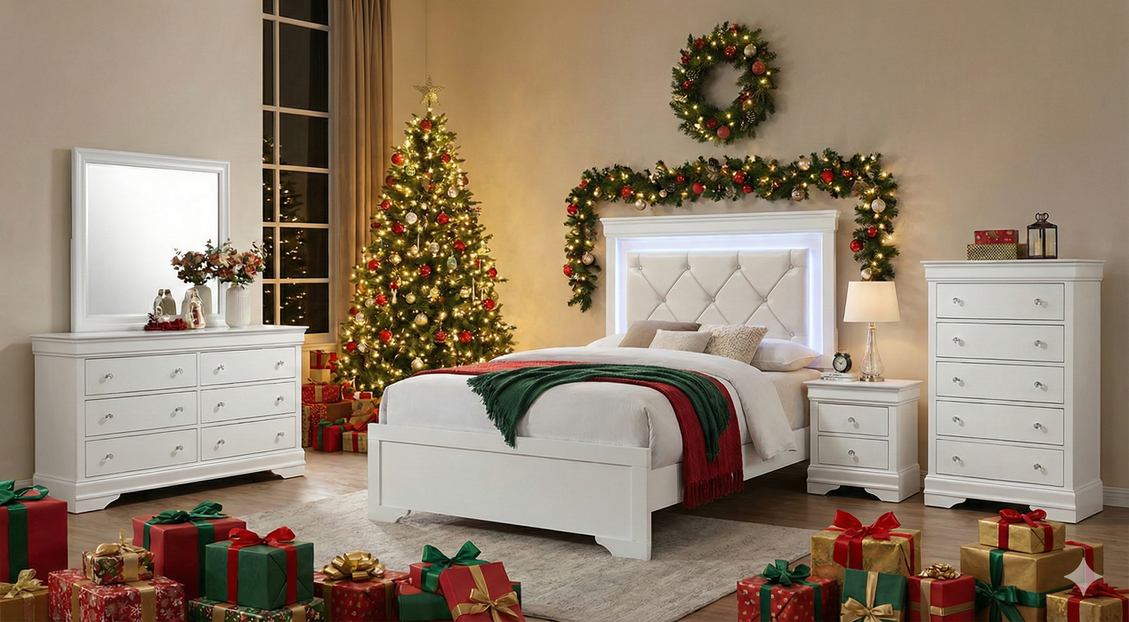 Combo Merry Christmas Dormitorio Moderno de 5 piezas