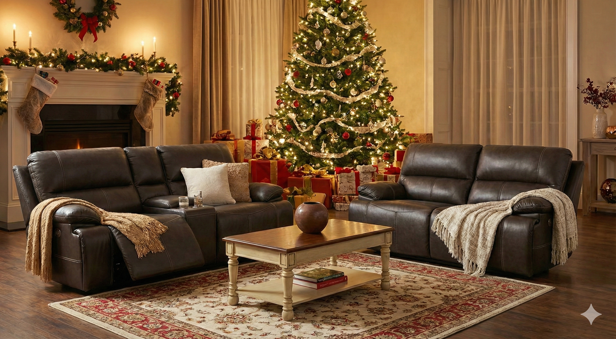 🎄 Combo Merry Christmas 🎄 Genuine leather Recliner sofa & loveseat