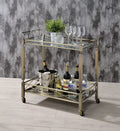 Matiesen Antique Gold & Clear Glass Serving Cart
