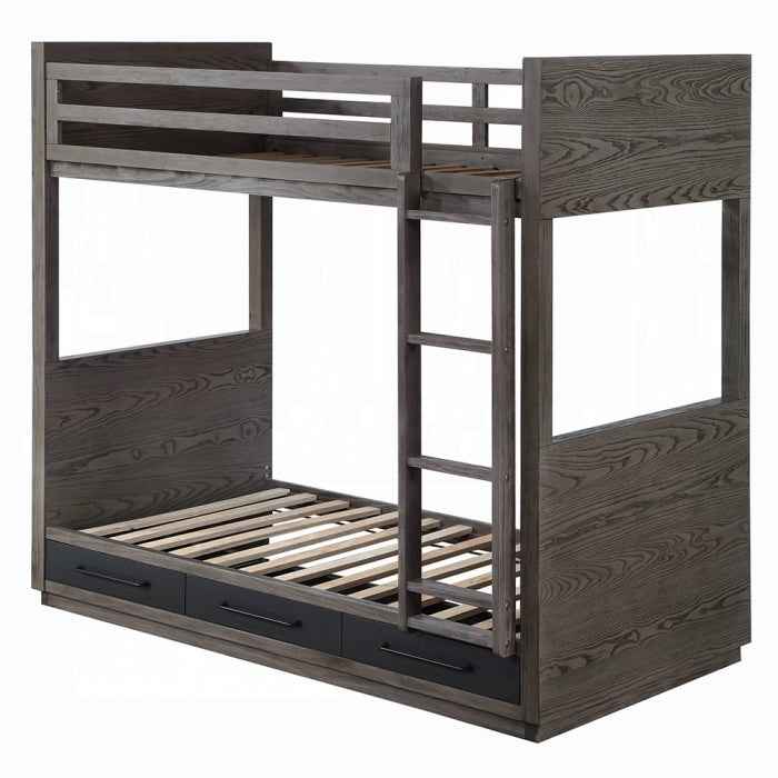 Estevon Twin-Twin Bunk Bed With Storage