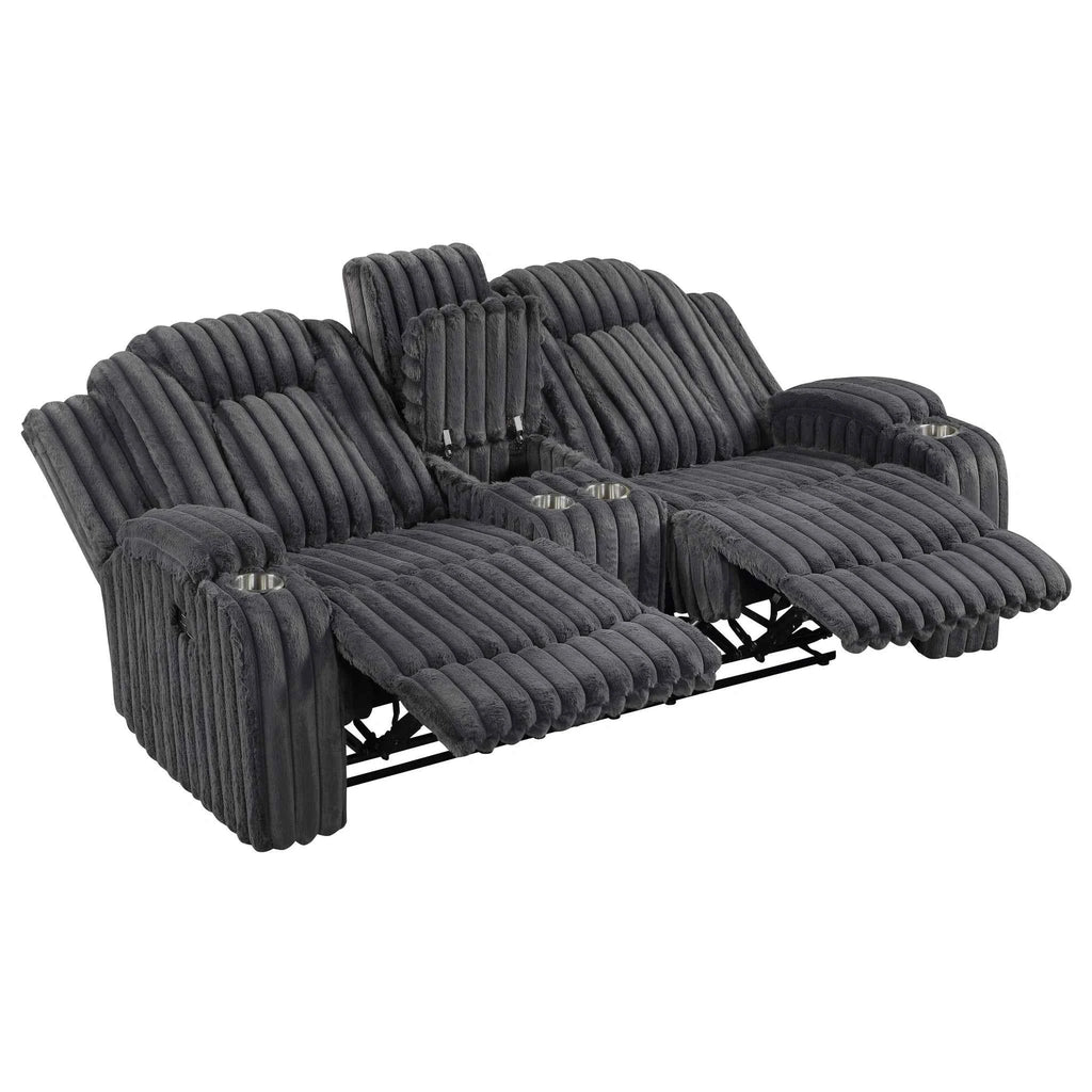 Phyllis Double Reclining Love Seat With Center Console And Cup Holders