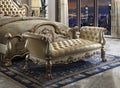 Dresden Bone PU & Gold Patina Bench