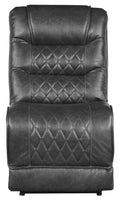 Putnam Power Armless Reclining Chair in Gray 9405GY-ARPW