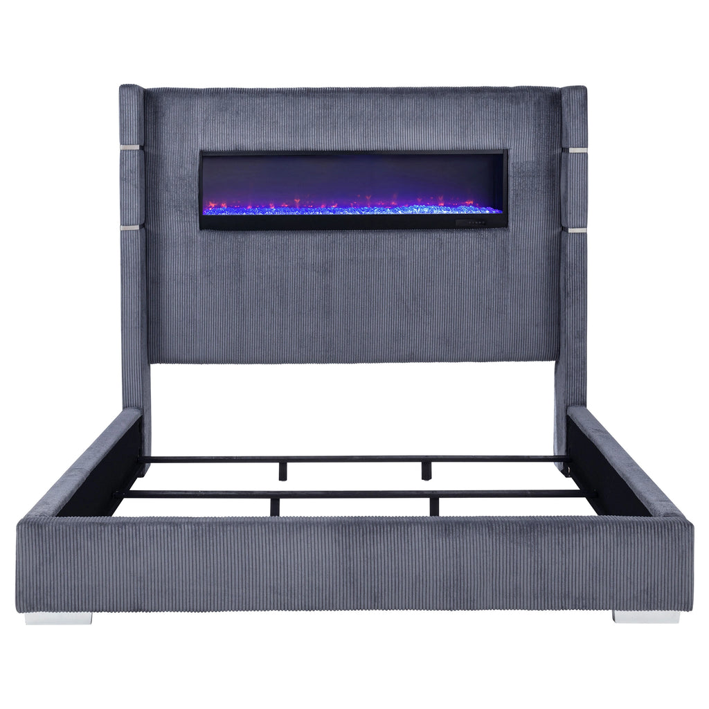 Tisdall Wingback Bed with Flame Visualizer