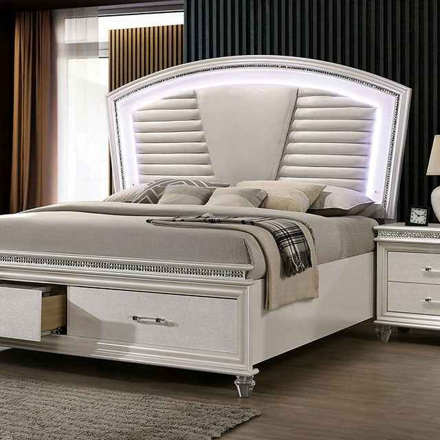 Maddie Bed White & Silver