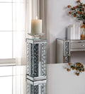 Nysa Mirrored & Faux Crystals Accent Candleholder