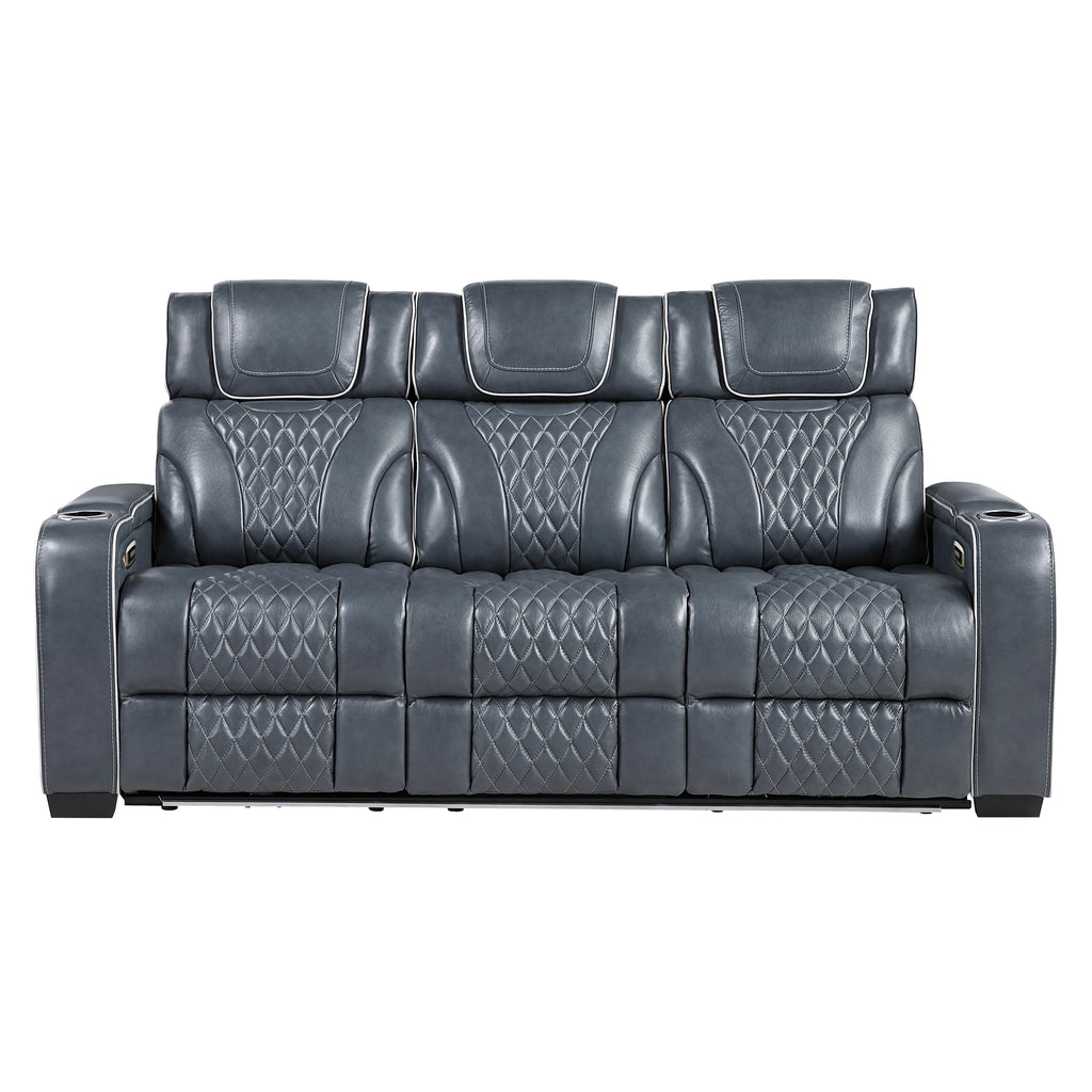Apex Power Double Reclining Sofa With Center Drop-Down Cup Holders