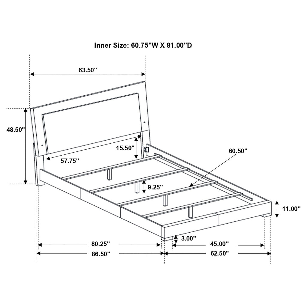 Felicity Panel Bed with LED Lighting
