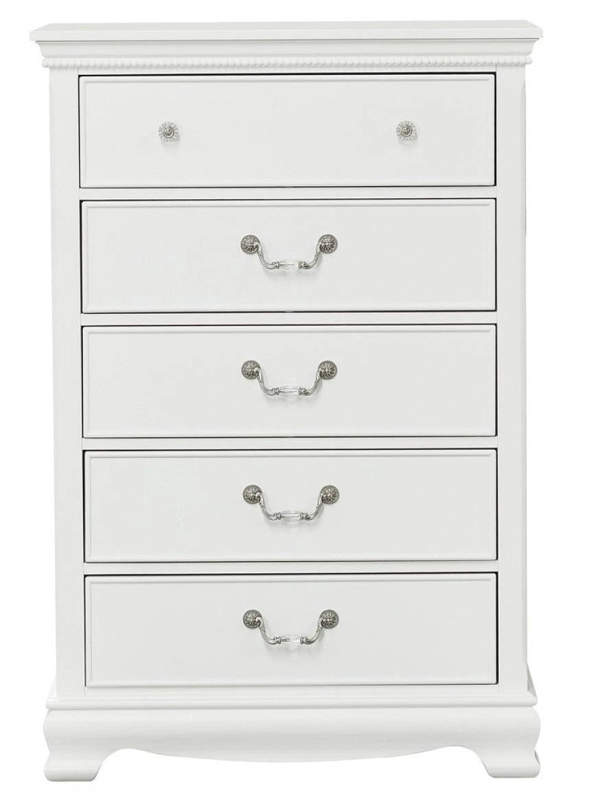 Lucida 5 Drawer Chest in White 2039W-9