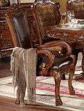 Acme Dresden Pedestal Dining Arm Chairs in Brown Cherry Oak 12154 (Set of 2)