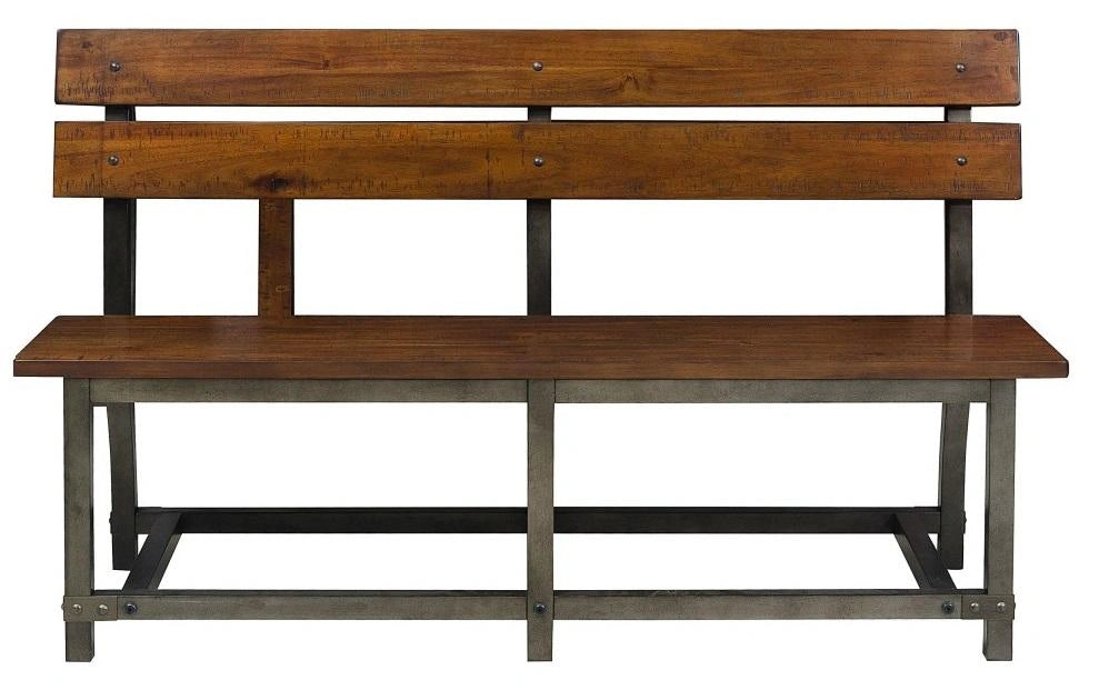 Holverson Bench w/ Back in Rustic Brown 1715-BH