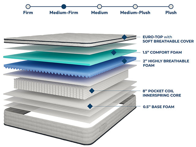 Salvia 12" Full Hybrid Pocket Coil Mattress