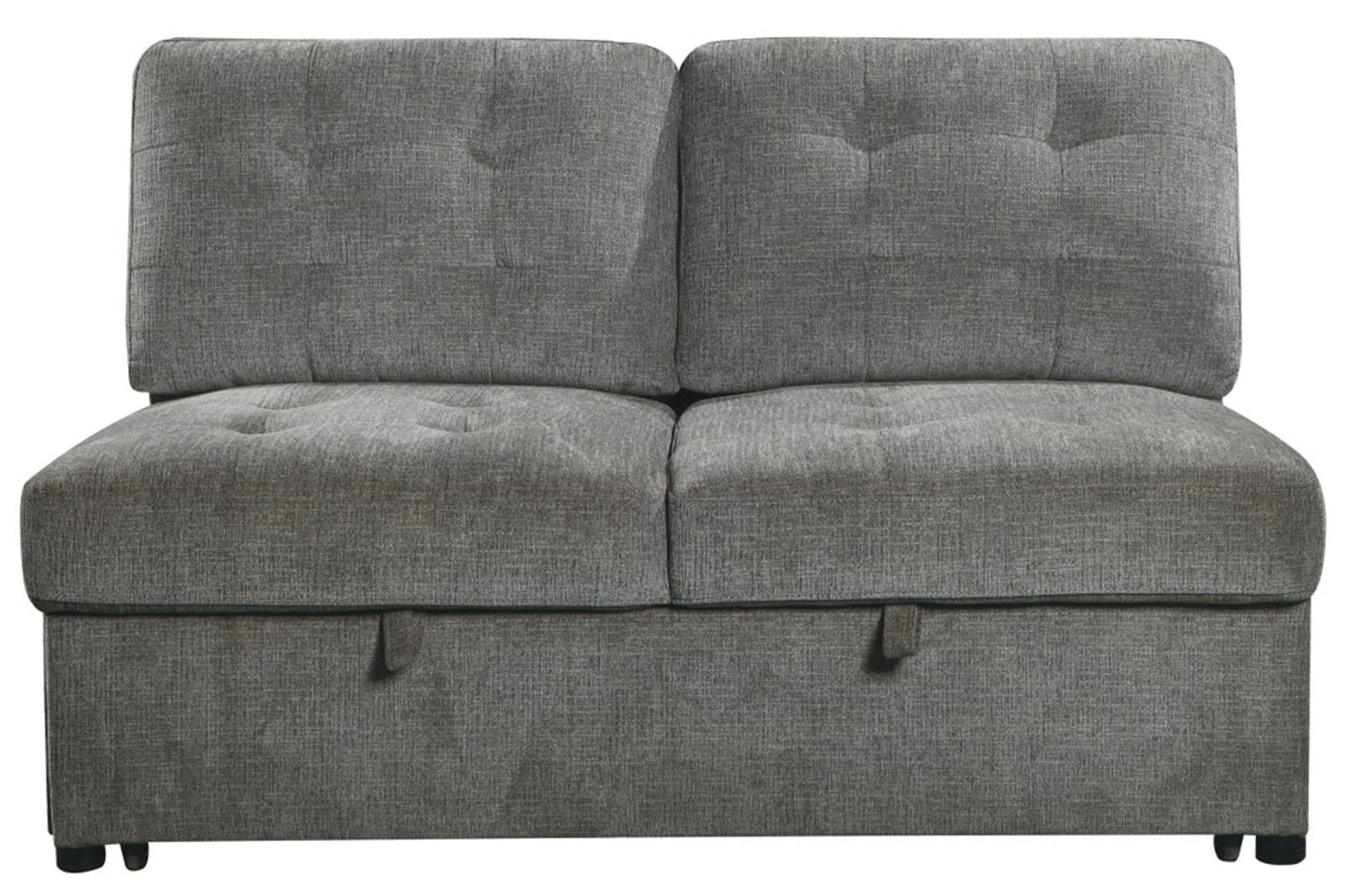 Logansport Armless 2-Seater with Pull-out Bed in Gray 9401GRY-2A
