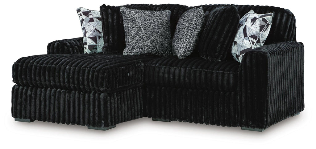 Midnight-Madness Sectional with Chaise - Onyx