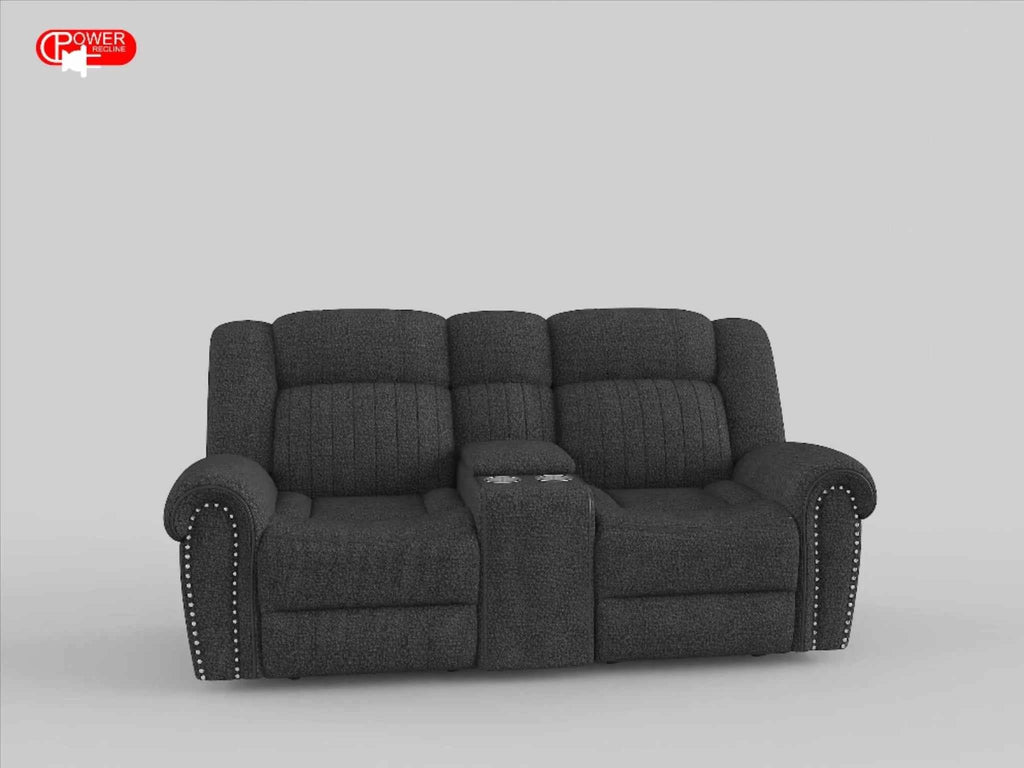 Brennen Power Double Reclining Love Seat With Center Console