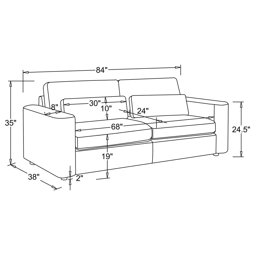 Amador Track Arm Sofa Set