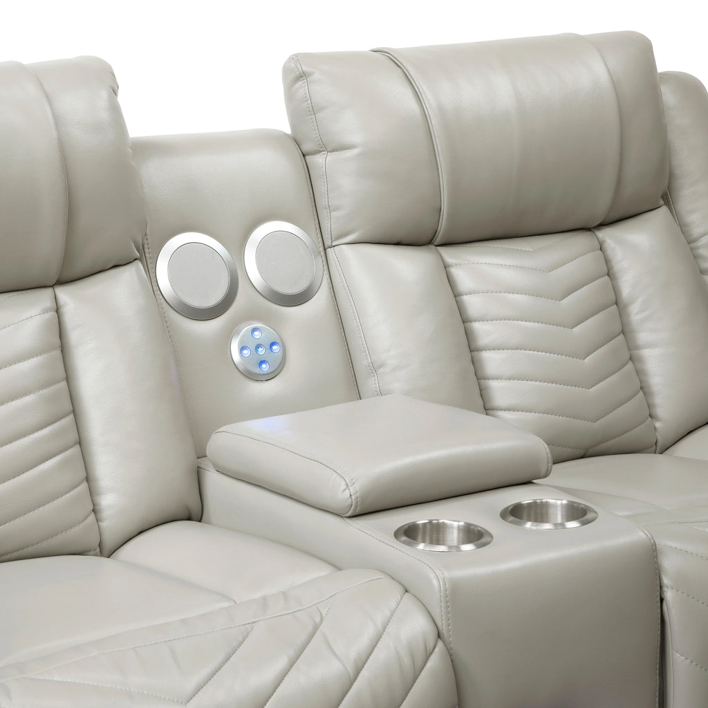 Huron Power Double Reclining Love Seat With Center Console