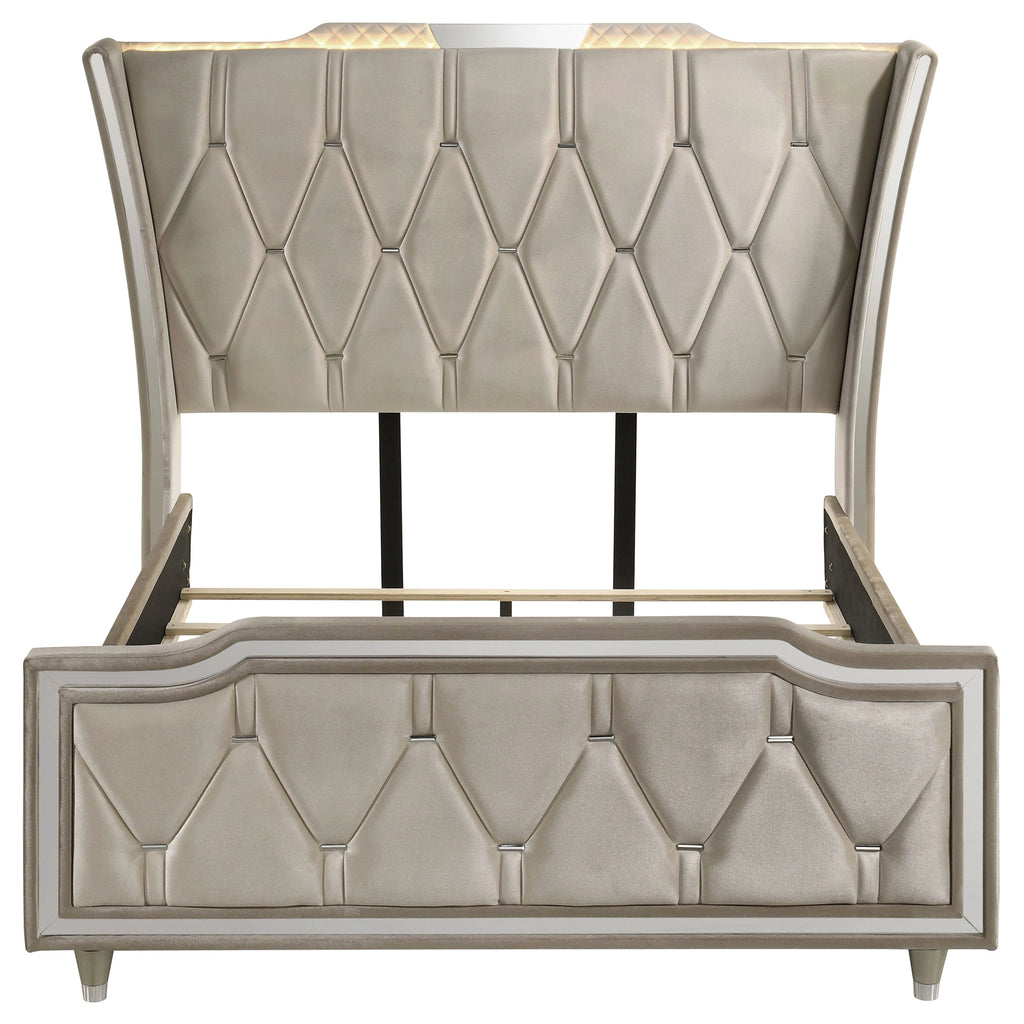Lorient Wingback Bed with LED Lighting
