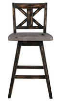 Amsonia Swivel Counter Height Chair in Gray and Black (Set of 2)