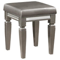 Tamsin Vanity Stool in Silver Grey Metallic 1616-14