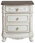Cinderella Night Stand in Antique White with Grey Rub-Through 1386NW-4