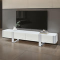 Larvik TV Stand White w/ Silver Frame