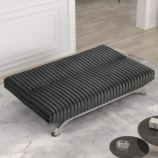 Villeneuve Futon Sofa Bed Black, Pink, & Grey