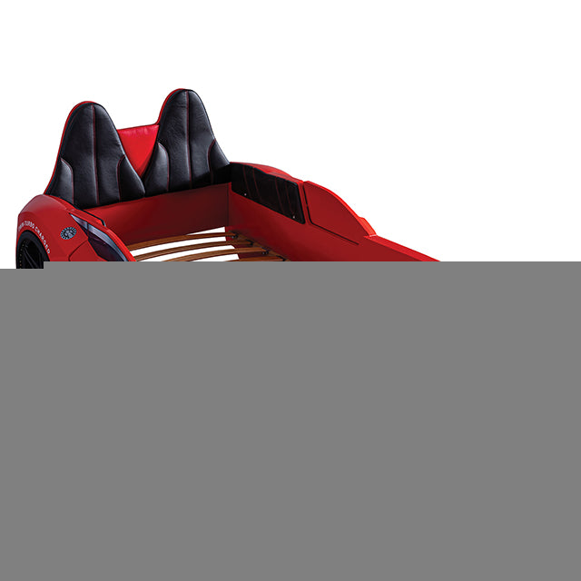 Trackster Bed White, Red,, Black, & Blue