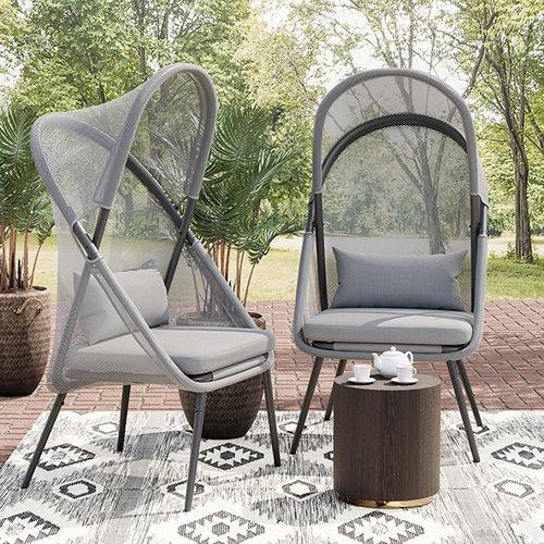 Alverta Foldable Chair Grey & Black (2/Ctn)