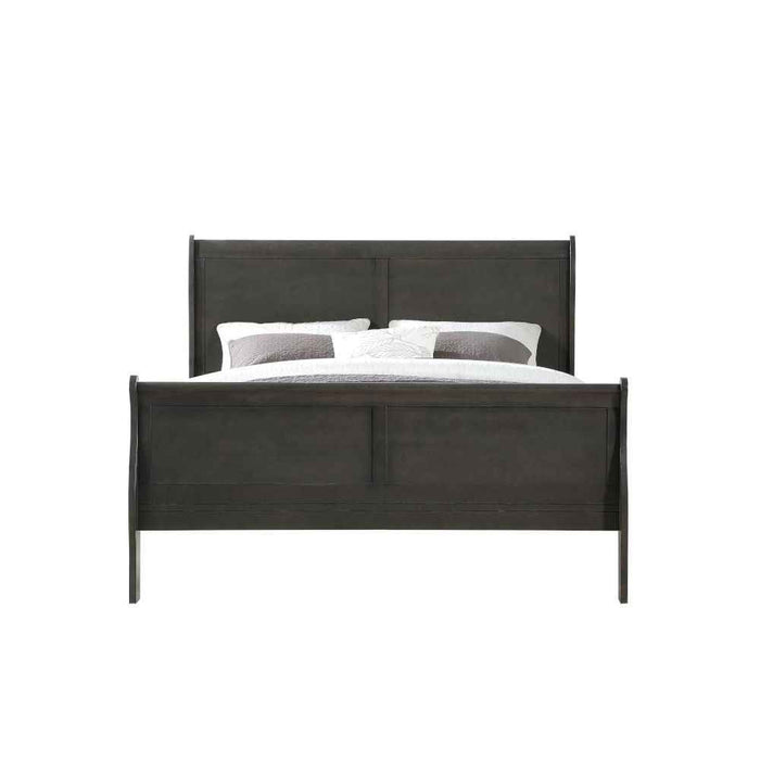 queen bed gray