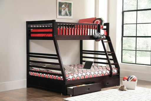 Ashton Cappuccino Twin-over-Full Bunk Bed VIP Coaster Z2 Premium