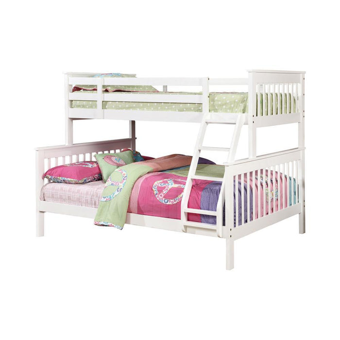 Chapman Transitional White Twin-over-Full Bunk Bed VIP Coaster Z2 Premium