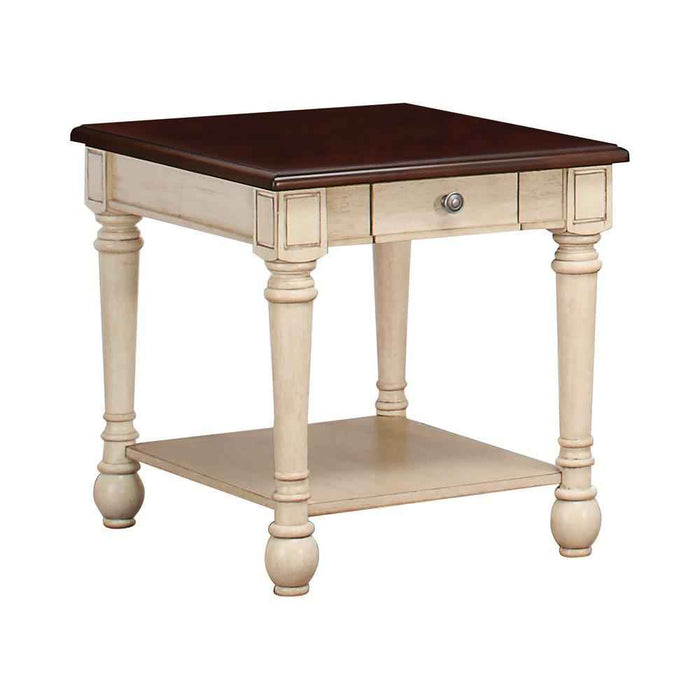 l Dark Brown/Antique White End Table