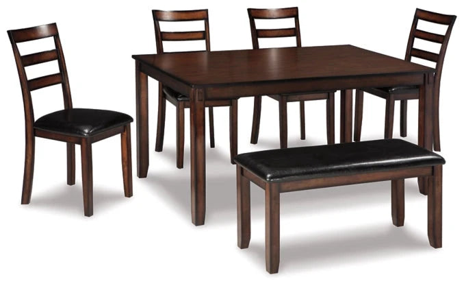 Dining Table and Chairs with Bench (Set of 6) VIP Ashley Furniture
