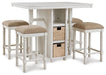 Counter Height Dining Table and Bar Stools (Set of 5)