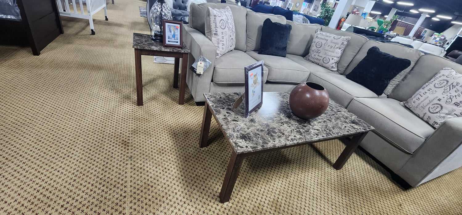 COFFEE TABLE & 2 END TABLE BROWN VIP GOLDEN