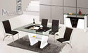 dining set 7 pcs white-black
